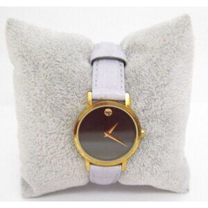 Vtg Movado Swiss Museum Quartz WR Analog 26mm Dial Causal Round Watch (G29)